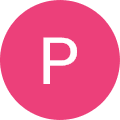 letter P on a pink circle on a transparent background