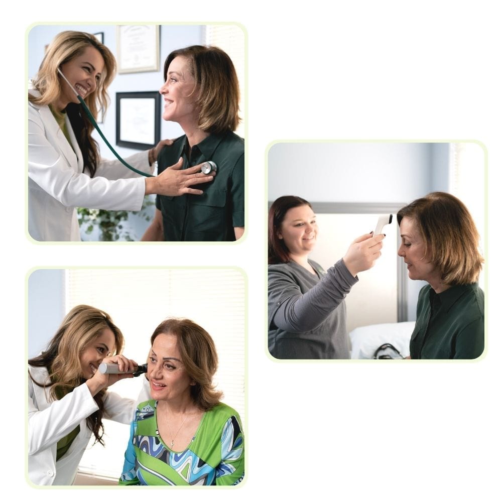 collage photo of Natural Endocrinology Specialists team attending to different patients