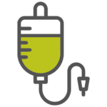 Icon that shows a IV for medical use on a white background