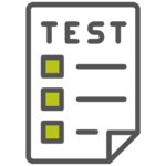 green test icon on a white background