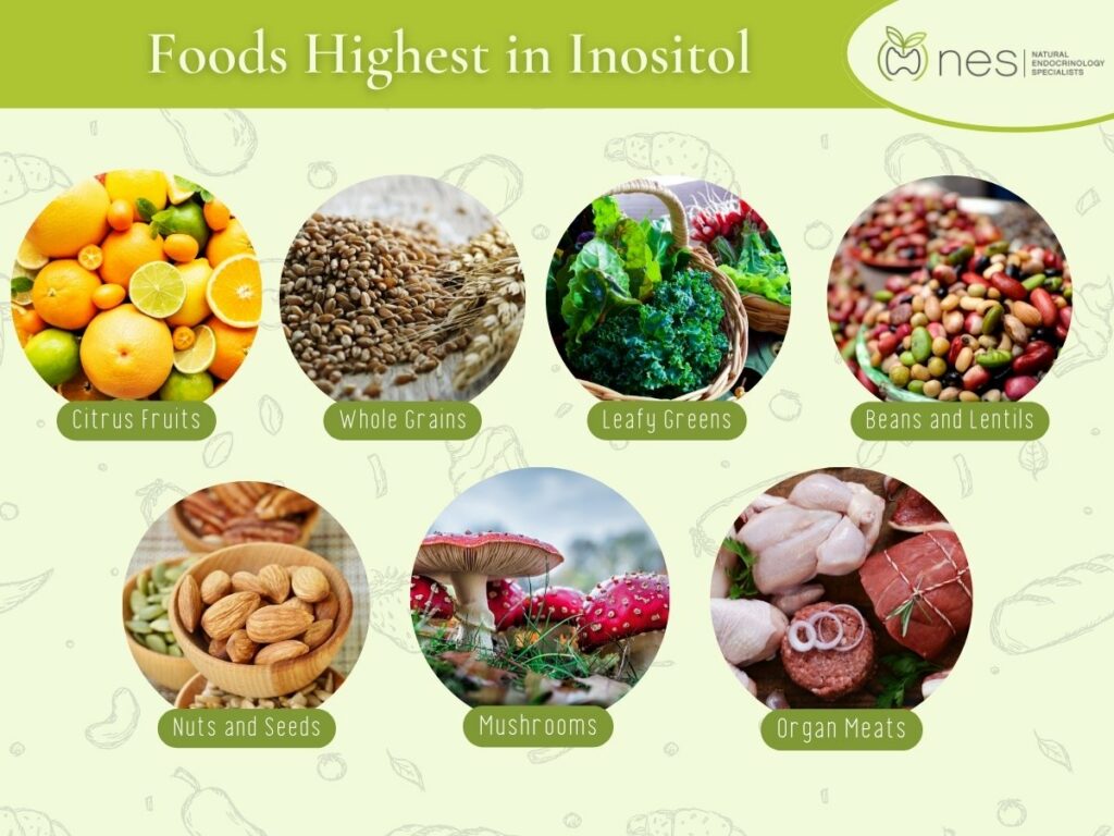 An illustration showing Foods Highest in Inositol