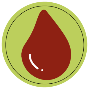 heavy bleeding icon on a green circular frame on a transparent background