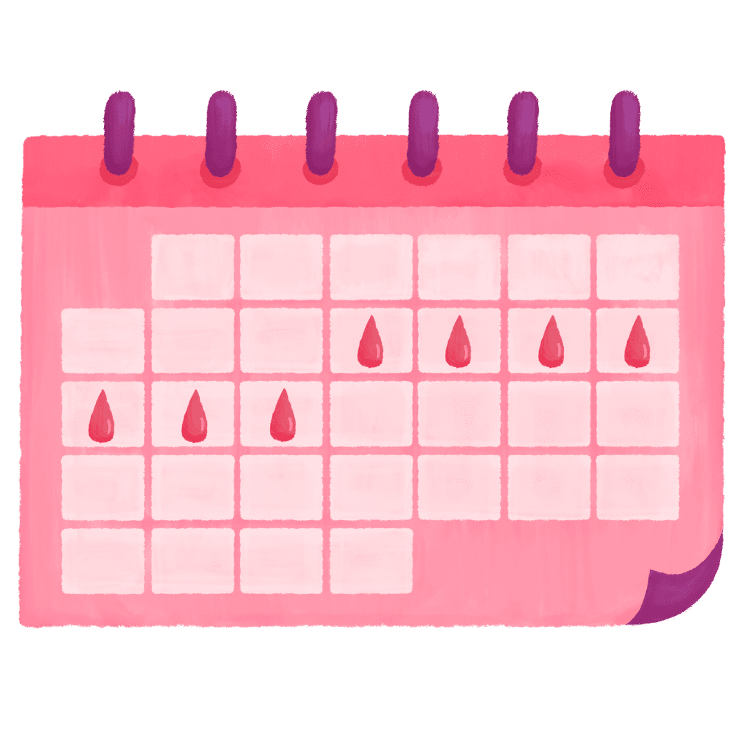 irregular periods icon on a transparent background