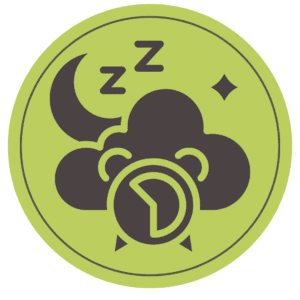 better sleep pattern icon on a green circular frame on a transparent background